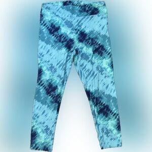 Wide waistband & Super Soft Vibrant Blue Tie-Dye Leggings | S | Like New